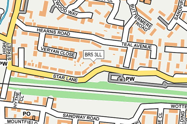 BR5 3LL map - OS OpenMap – Local (Ordnance Survey)