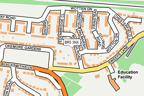 BR5 3NX map - OS OpenMap – Local (Ordnance Survey)