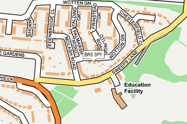BR5 3PY map - OS OpenMap – Local (Ordnance Survey)