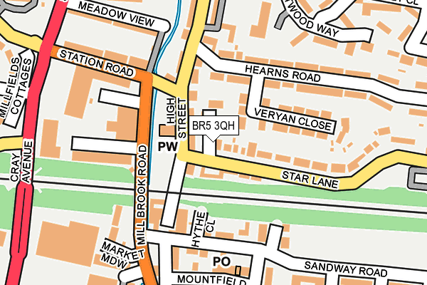 BR5 3QH map - OS OpenMap – Local (Ordnance Survey)