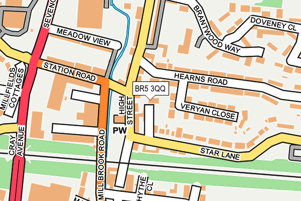 BR5 3QQ map - OS OpenMap – Local (Ordnance Survey)