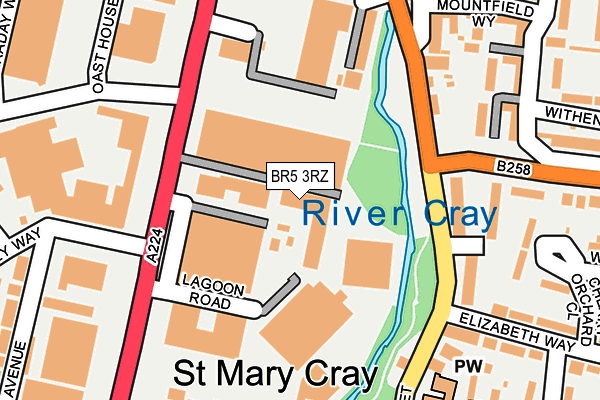 BR5 3RZ map - OS OpenMap – Local (Ordnance Survey)