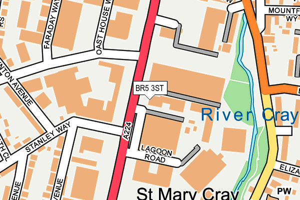 BR5 3ST map - OS OpenMap – Local (Ordnance Survey)