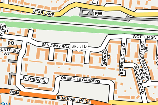 BR5 3TD map - OS OpenMap – Local (Ordnance Survey)