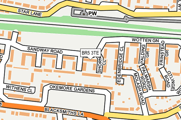 BR5 3TE map - OS OpenMap – Local (Ordnance Survey)