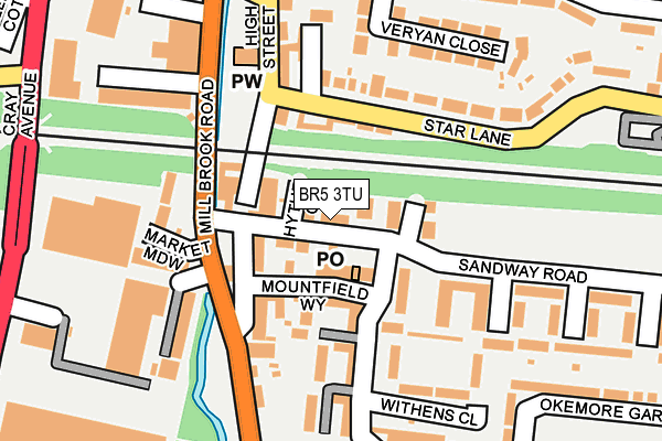 BR5 3TU map - OS OpenMap – Local (Ordnance Survey)