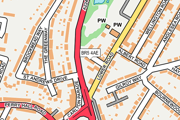 BR5 4AE map - OS OpenMap – Local (Ordnance Survey)