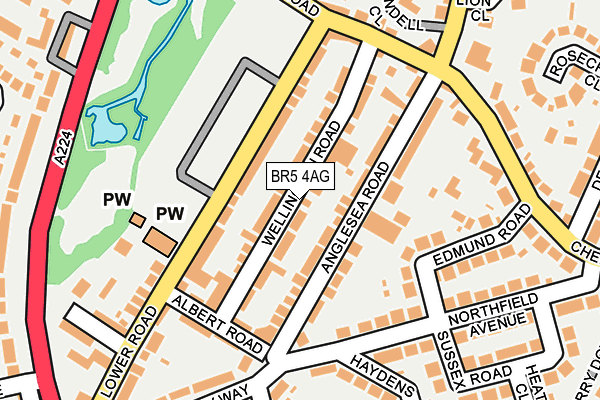 BR5 4AG map - OS OpenMap – Local (Ordnance Survey)