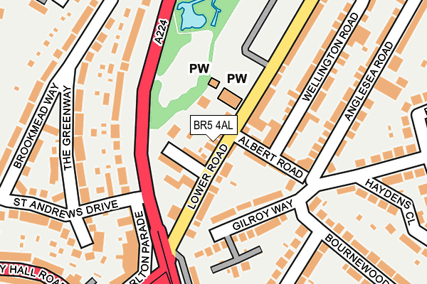 BR5 4AL map - OS OpenMap – Local (Ordnance Survey)