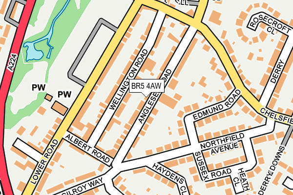 BR5 4AW map - OS OpenMap – Local (Ordnance Survey)