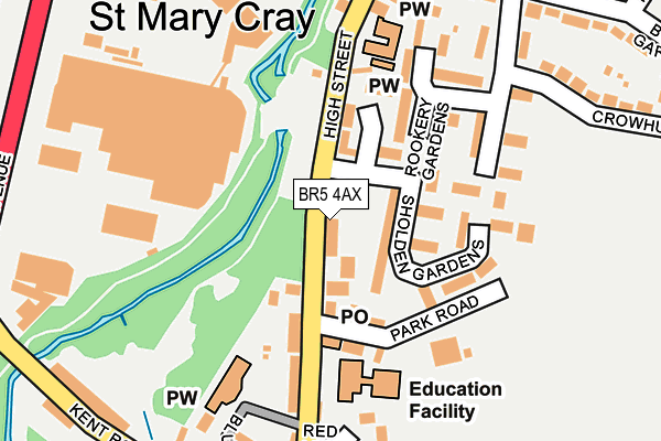 BR5 4AX map - OS OpenMap – Local (Ordnance Survey)