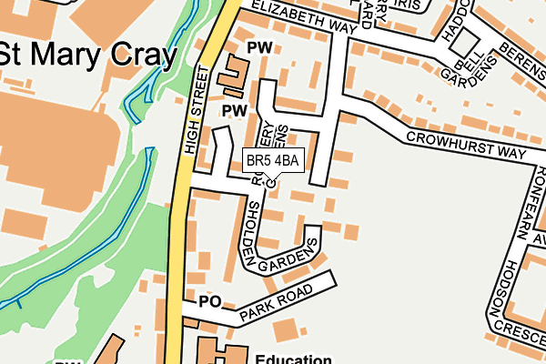 BR5 4BA map - OS OpenMap – Local (Ordnance Survey)