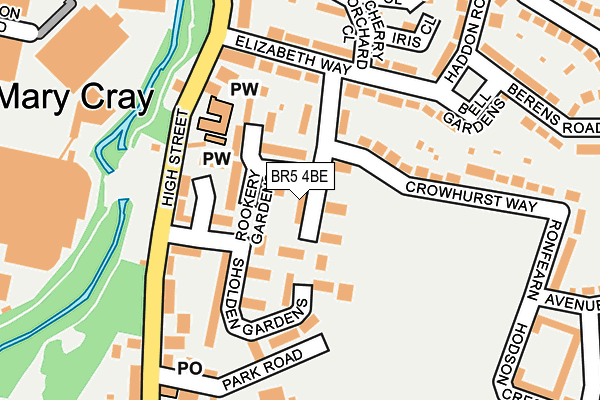 BR5 4BE map - OS OpenMap – Local (Ordnance Survey)