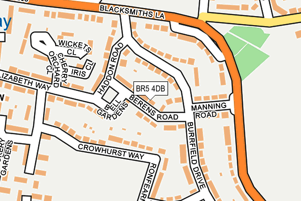 BR5 4DB map - OS OpenMap – Local (Ordnance Survey)