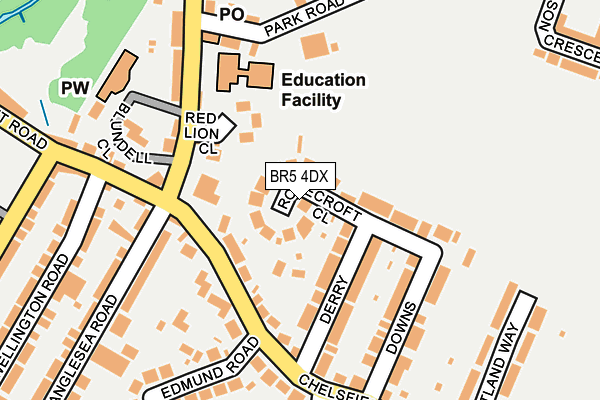 BR5 4DX map - OS OpenMap – Local (Ordnance Survey)