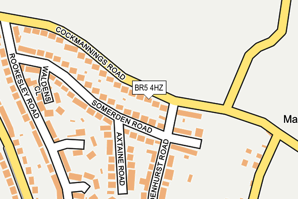BR5 4HZ map - OS OpenMap – Local (Ordnance Survey)