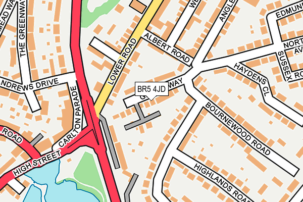 BR5 4JD map - OS OpenMap – Local (Ordnance Survey)