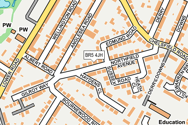 BR5 4JH map - OS OpenMap – Local (Ordnance Survey)