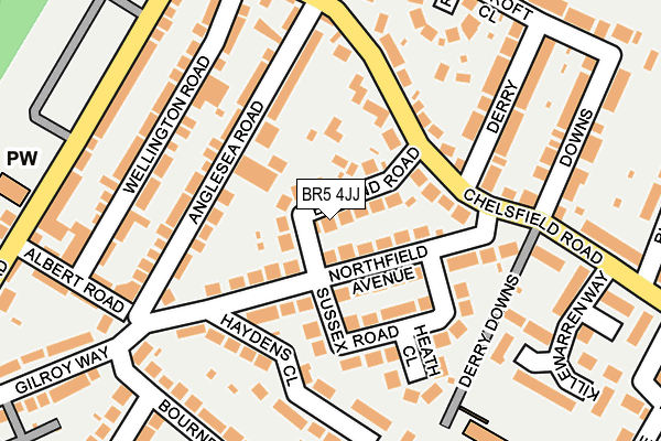 BR5 4JJ map - OS OpenMap – Local (Ordnance Survey)