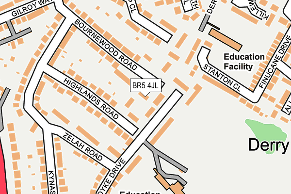BR5 4JL map - OS OpenMap – Local (Ordnance Survey)