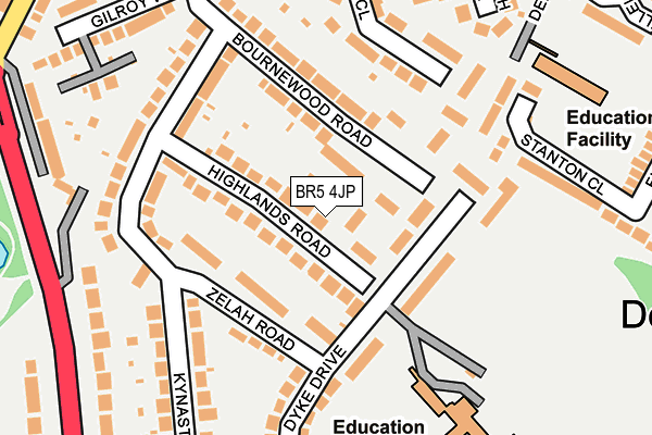 BR5 4JP map - OS OpenMap – Local (Ordnance Survey)
