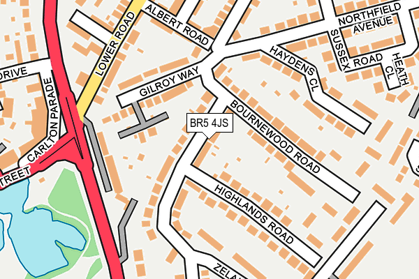 BR5 4JS map - OS OpenMap – Local (Ordnance Survey)