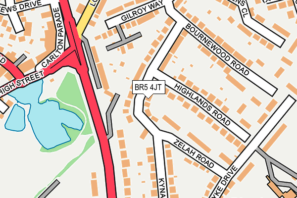 BR5 4JT map - OS OpenMap – Local (Ordnance Survey)