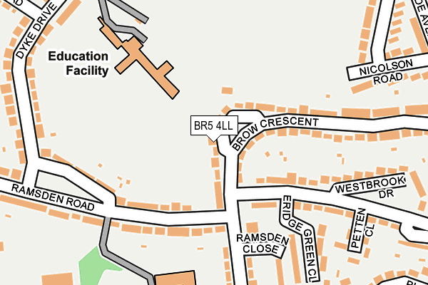 BR5 4LL map - OS OpenMap – Local (Ordnance Survey)