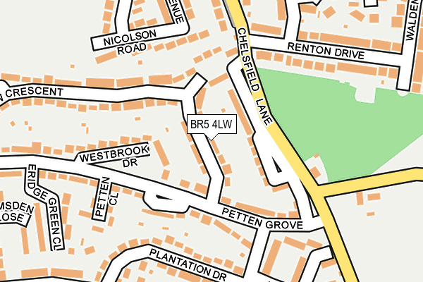 BR5 4LW map - OS OpenMap – Local (Ordnance Survey)