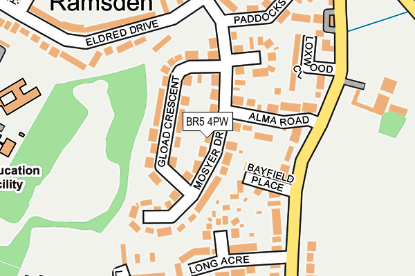 BR5 4PW map - OS OpenMap – Local (Ordnance Survey)