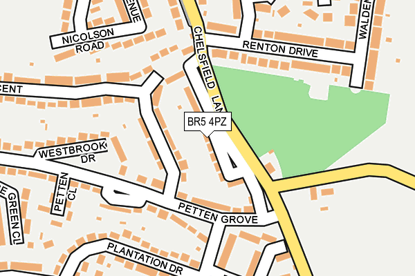 BR5 4PZ map - OS OpenMap – Local (Ordnance Survey)