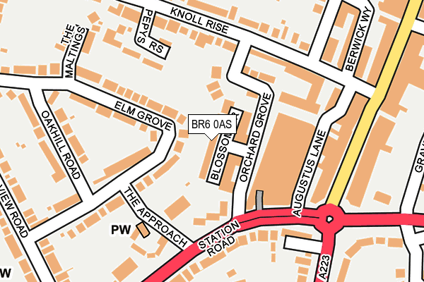 BR6 0AS map - OS OpenMap – Local (Ordnance Survey)