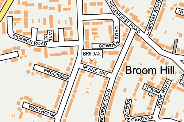 BR6 0AX map - OS OpenMap – Local (Ordnance Survey)