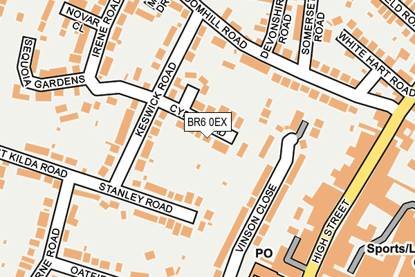 BR6 0EX map - OS OpenMap – Local (Ordnance Survey)