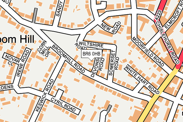 BR6 0HB map - OS OpenMap – Local (Ordnance Survey)