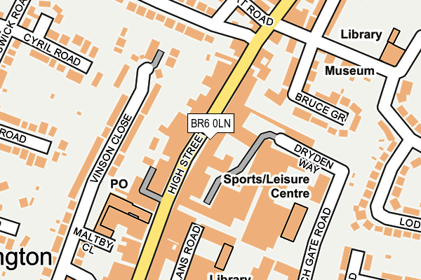 BR6 0LN map - OS OpenMap – Local (Ordnance Survey)