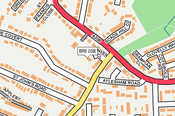 BR6 0SB map - OS OpenMap – Local (Ordnance Survey)