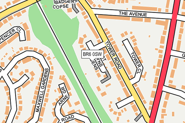 BR6 0SW map - OS OpenMap – Local (Ordnance Survey)