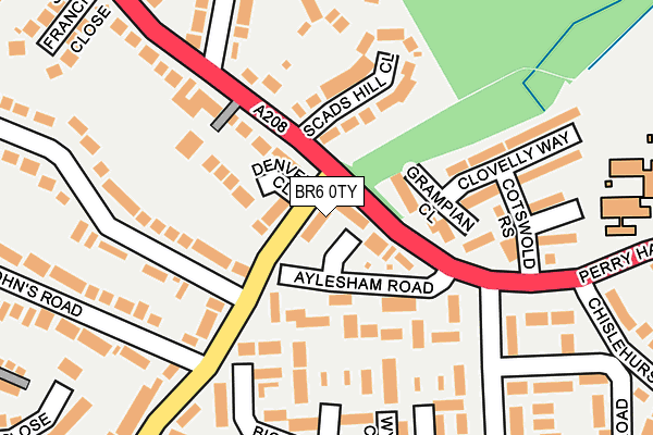 BR6 0TY map - OS OpenMap – Local (Ordnance Survey)