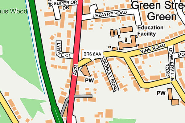 BR6 6AA map - OS OpenMap – Local (Ordnance Survey)
