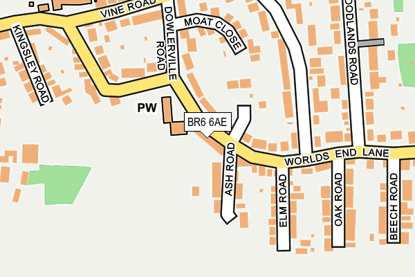 BR6 6AE map - OS OpenMap – Local (Ordnance Survey)
