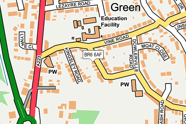 BR6 6AF map - OS OpenMap – Local (Ordnance Survey)