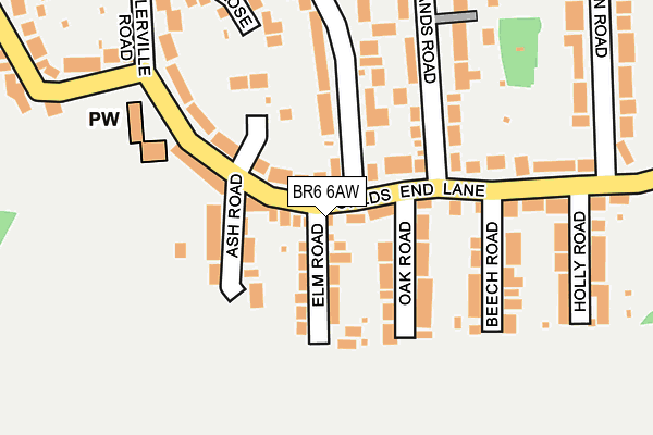 BR6 6AW map - OS OpenMap – Local (Ordnance Survey)