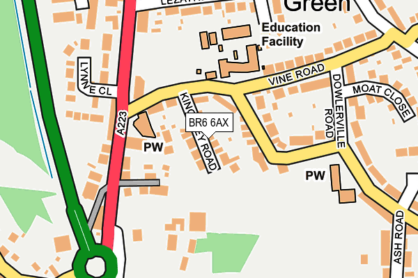 BR6 6AX map - OS OpenMap – Local (Ordnance Survey)