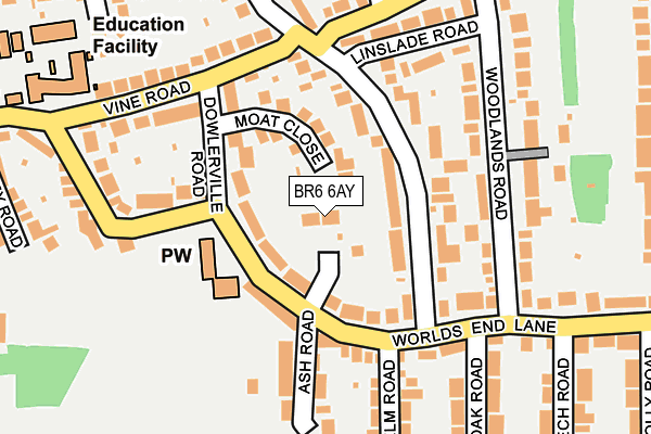BR6 6AY map - OS OpenMap – Local (Ordnance Survey)