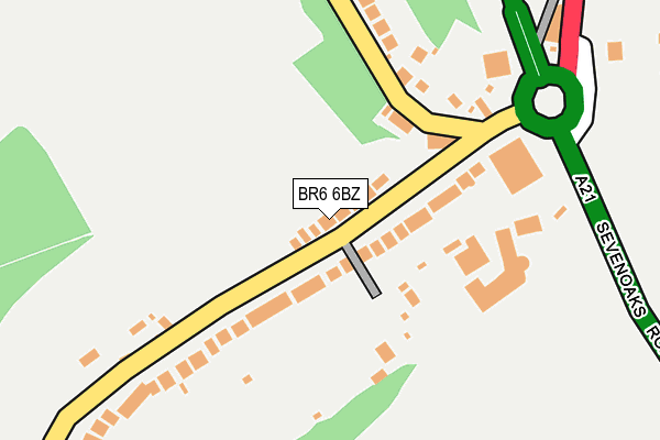 BR6 6BZ map - OS OpenMap – Local (Ordnance Survey)