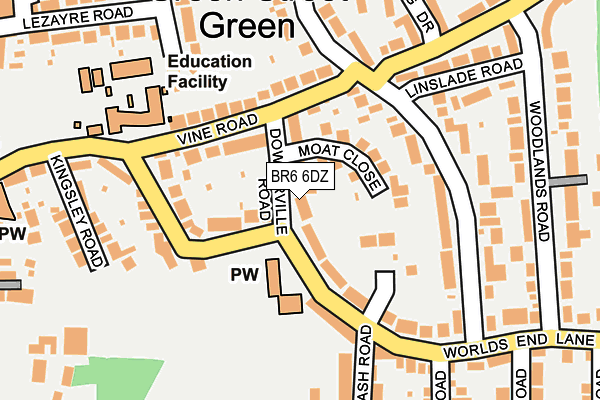 BR6 6DZ map - OS OpenMap – Local (Ordnance Survey)