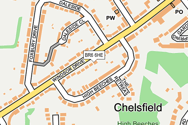 BR6 6HE map - OS OpenMap – Local (Ordnance Survey)