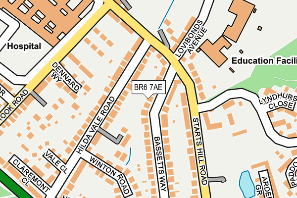 BR6 7AE map - OS OpenMap – Local (Ordnance Survey)