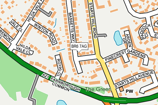 BR6 7AG map - OS OpenMap – Local (Ordnance Survey)